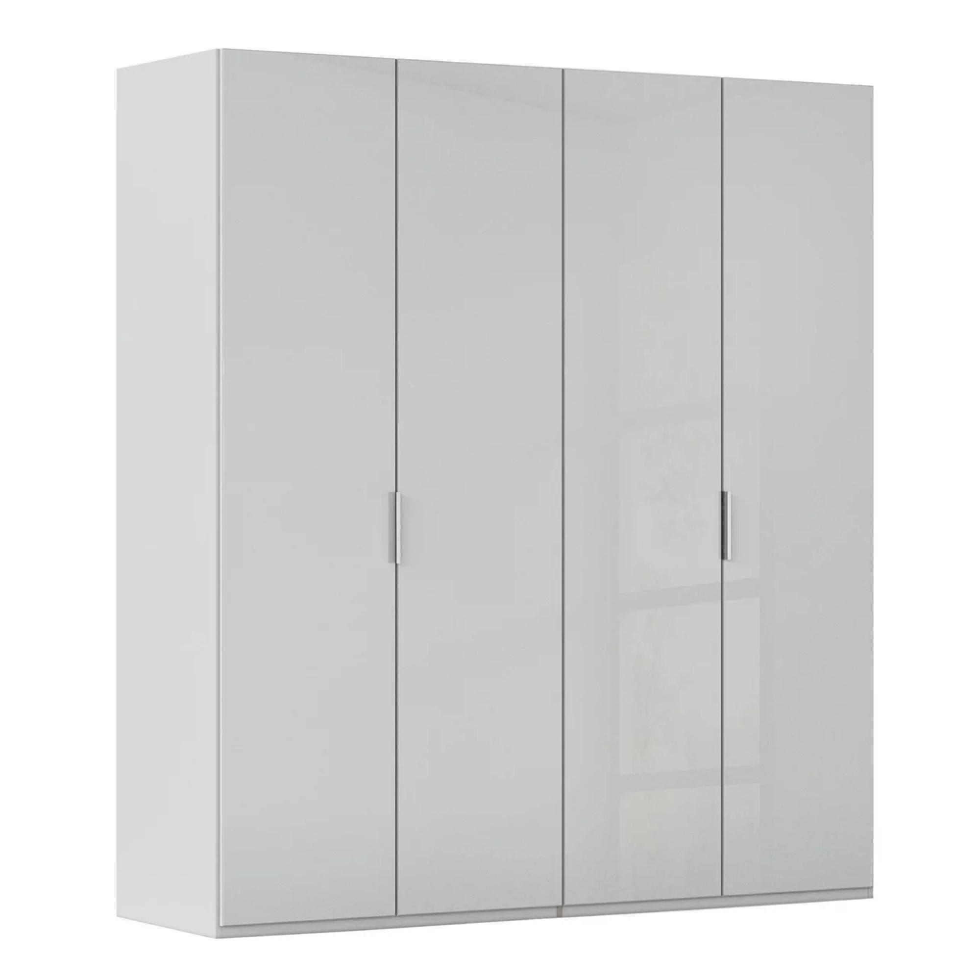 Rauch Miramar Type-5 201cm 4 Door Wardrobe - Silk Grey and Silk Grey Glass