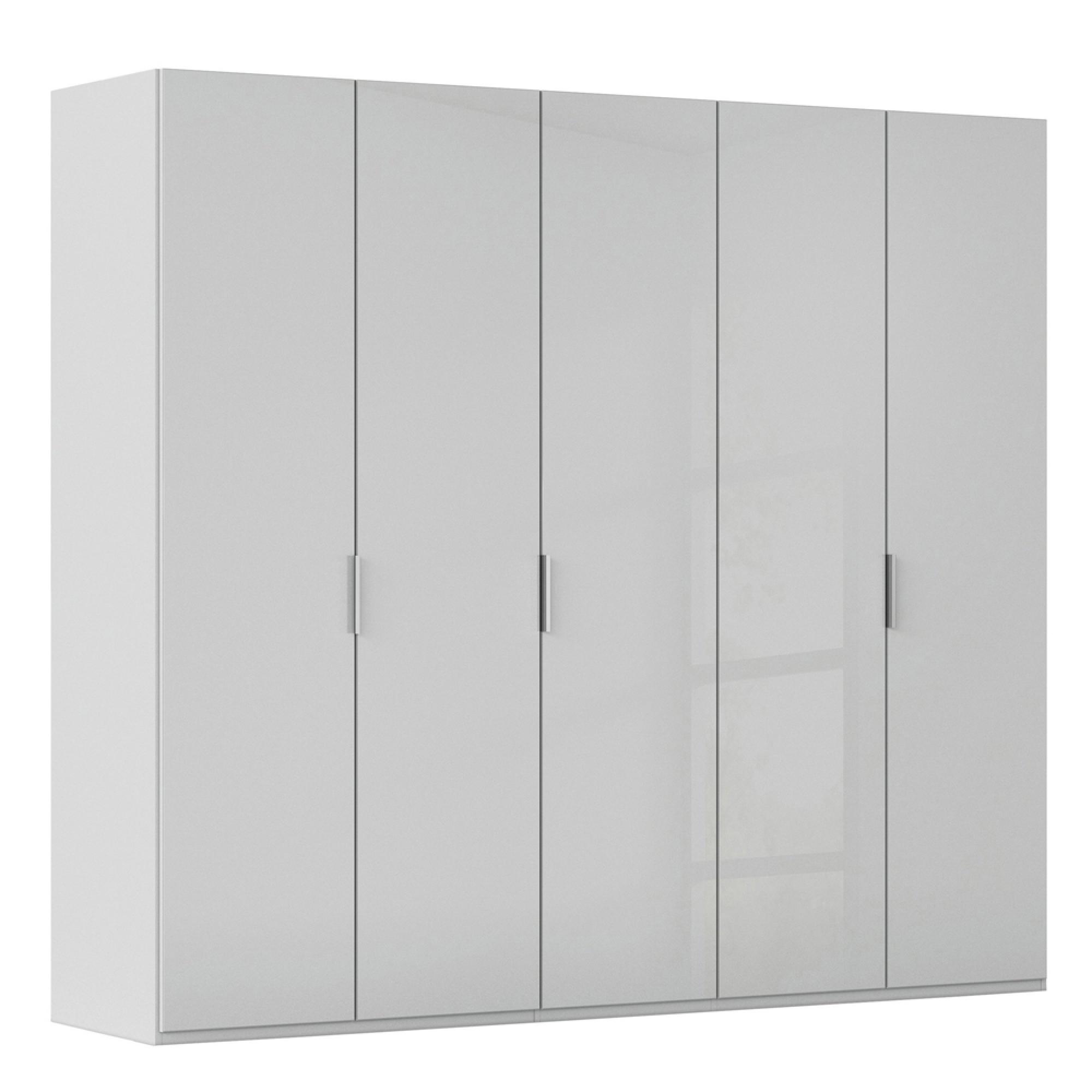 Rauch Miramar Type-5 251cm 5 Door Wardrobe - Silk Grey and Silk Grey Glass