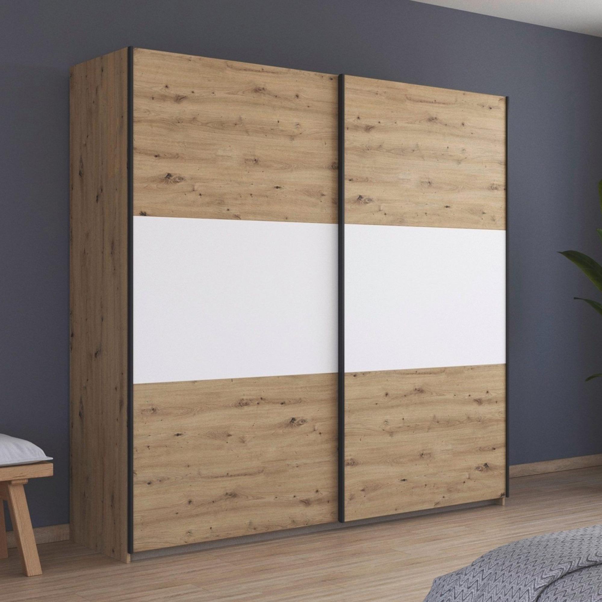 Rauch Neo 218cm 2 Door Sliding Wardrobe - Artisan Oak and Alpine White