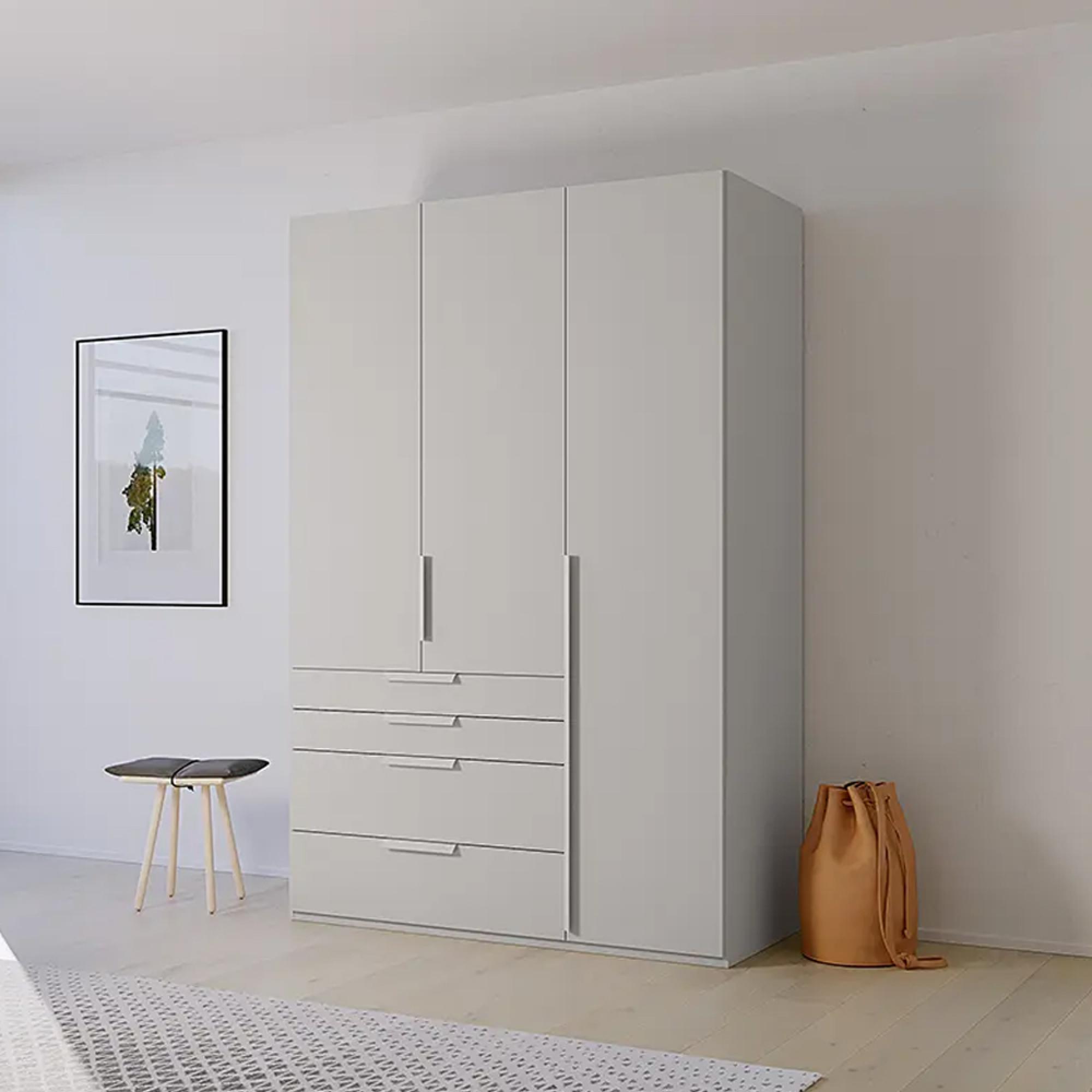 Rauch Purisma 151cm 3 Door Wardrobe with Drawer - Silk Grey