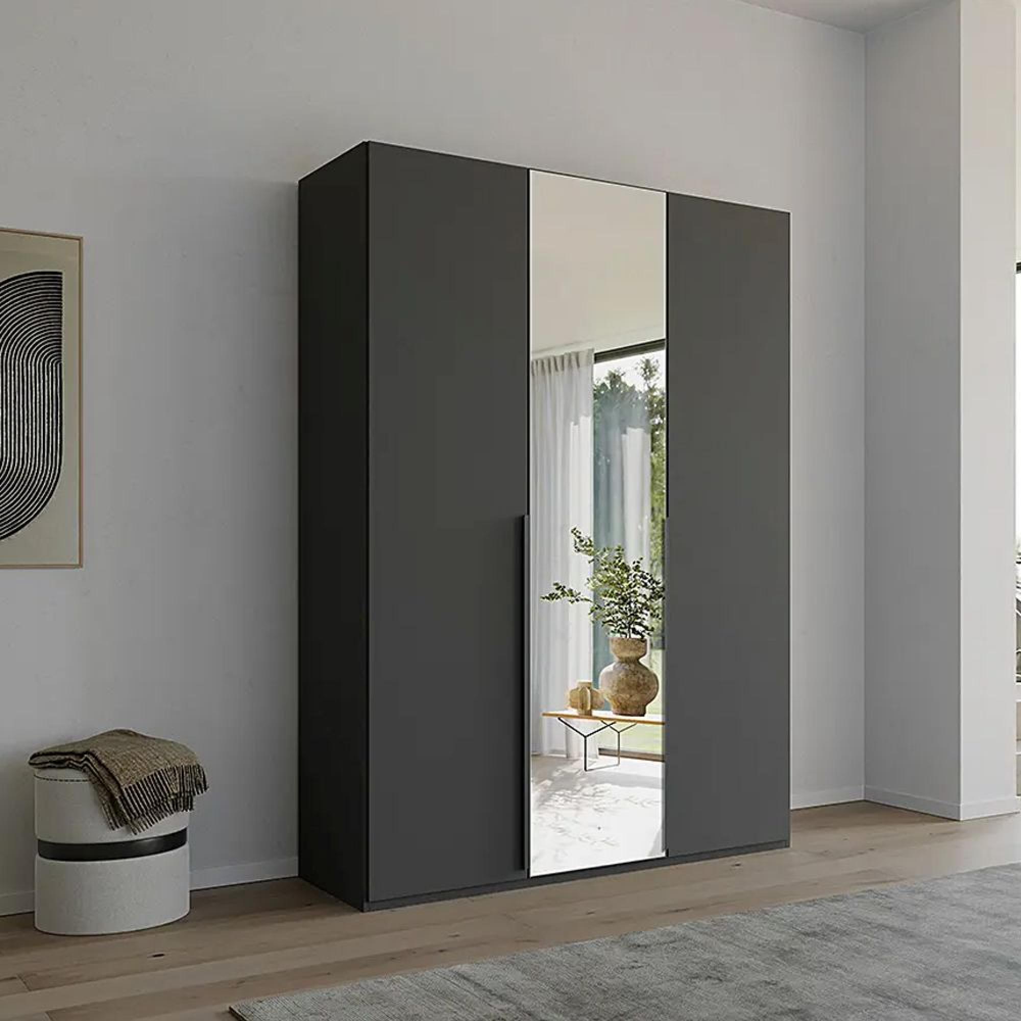 Rauch Purisma 151cm 3 Door Wardrobe with Mirror - Graphite