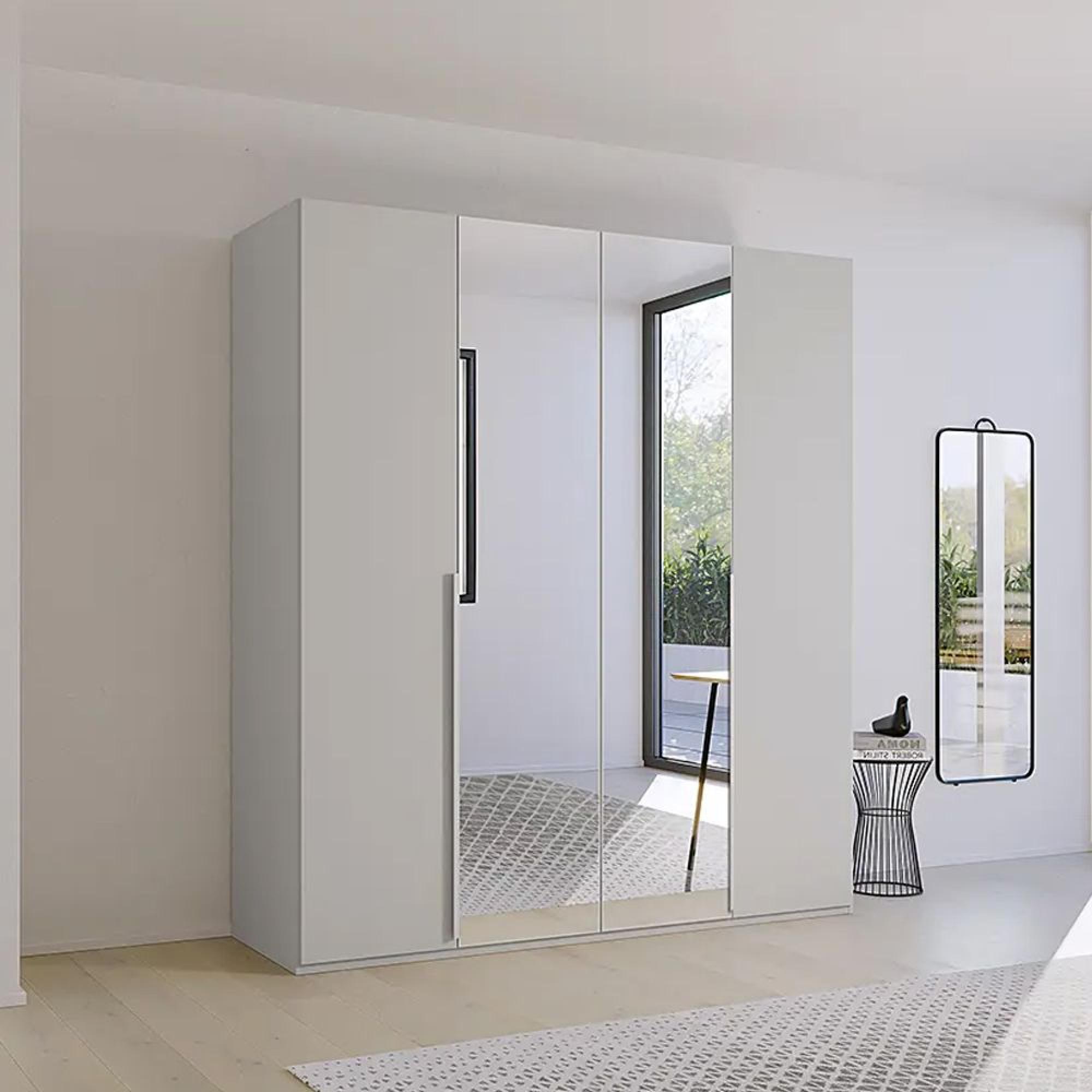 Rauch Purisma 201cm 4 Door Wardrobe with Mirror - Silk Grey