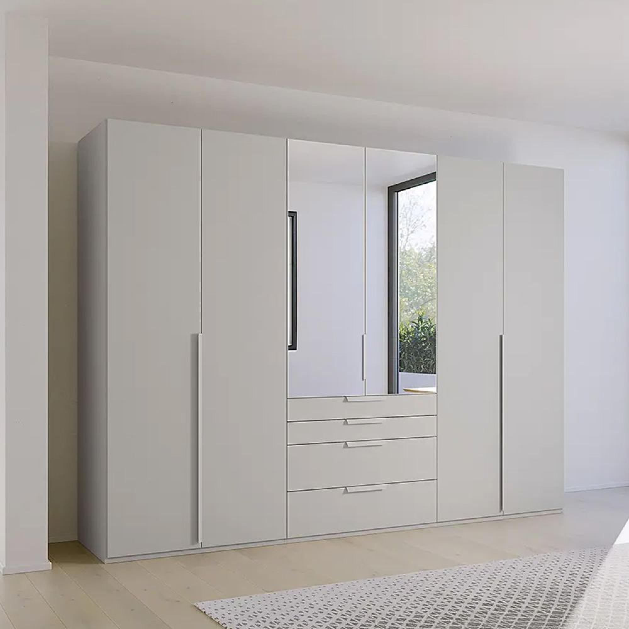 Rauch Purisma 301cm 6 Door Combi Wardrobe - Silk Grey