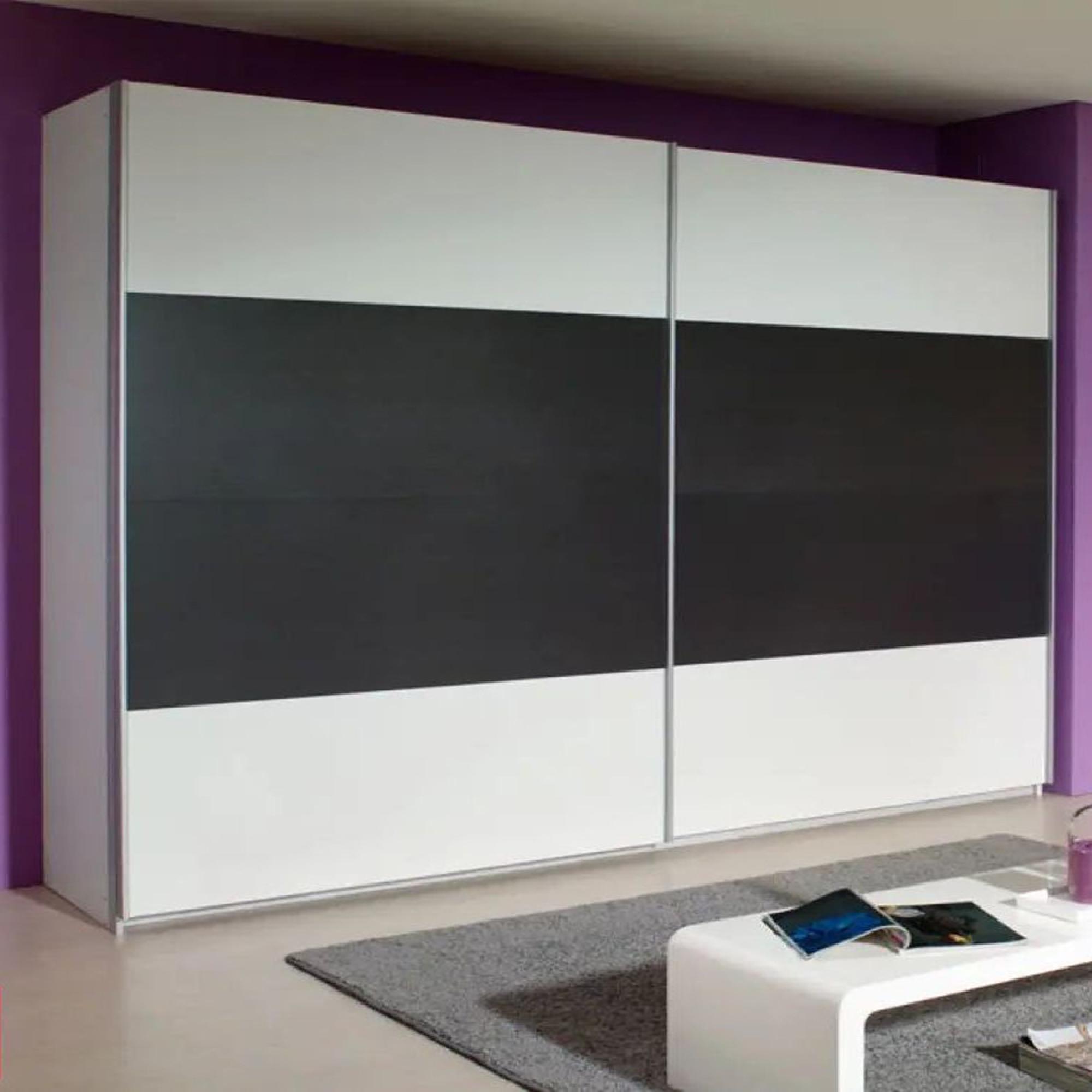 Rauch Quadra 271cm 2 Door Sliding Wardrobe - Alpine White and Metallic Dark Grey