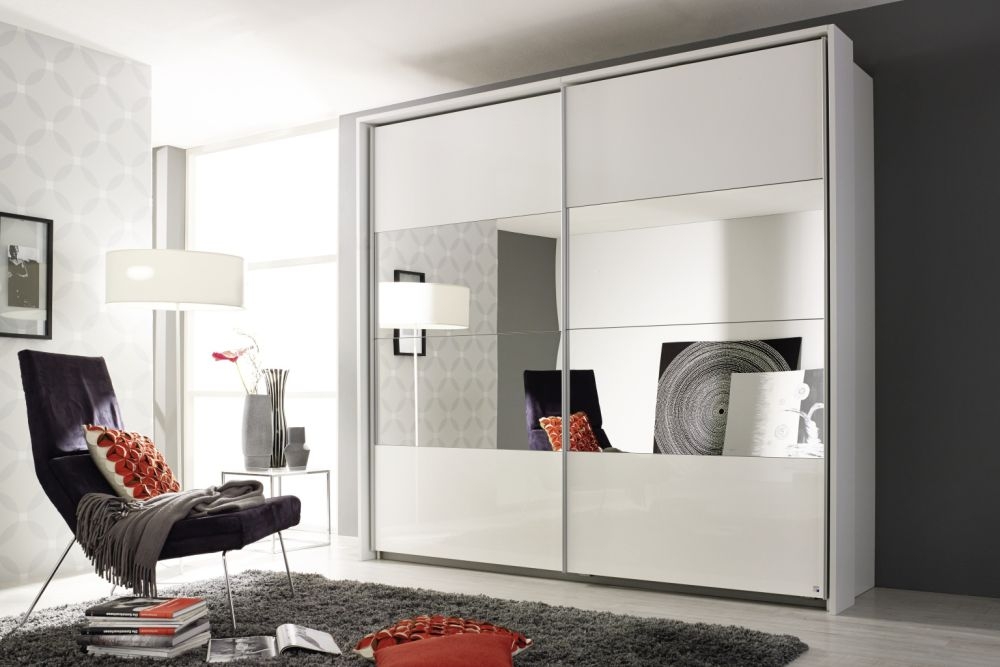 Rauch Quadra Gloss and Part Mirror Sliding Wardrobe - Variation Available