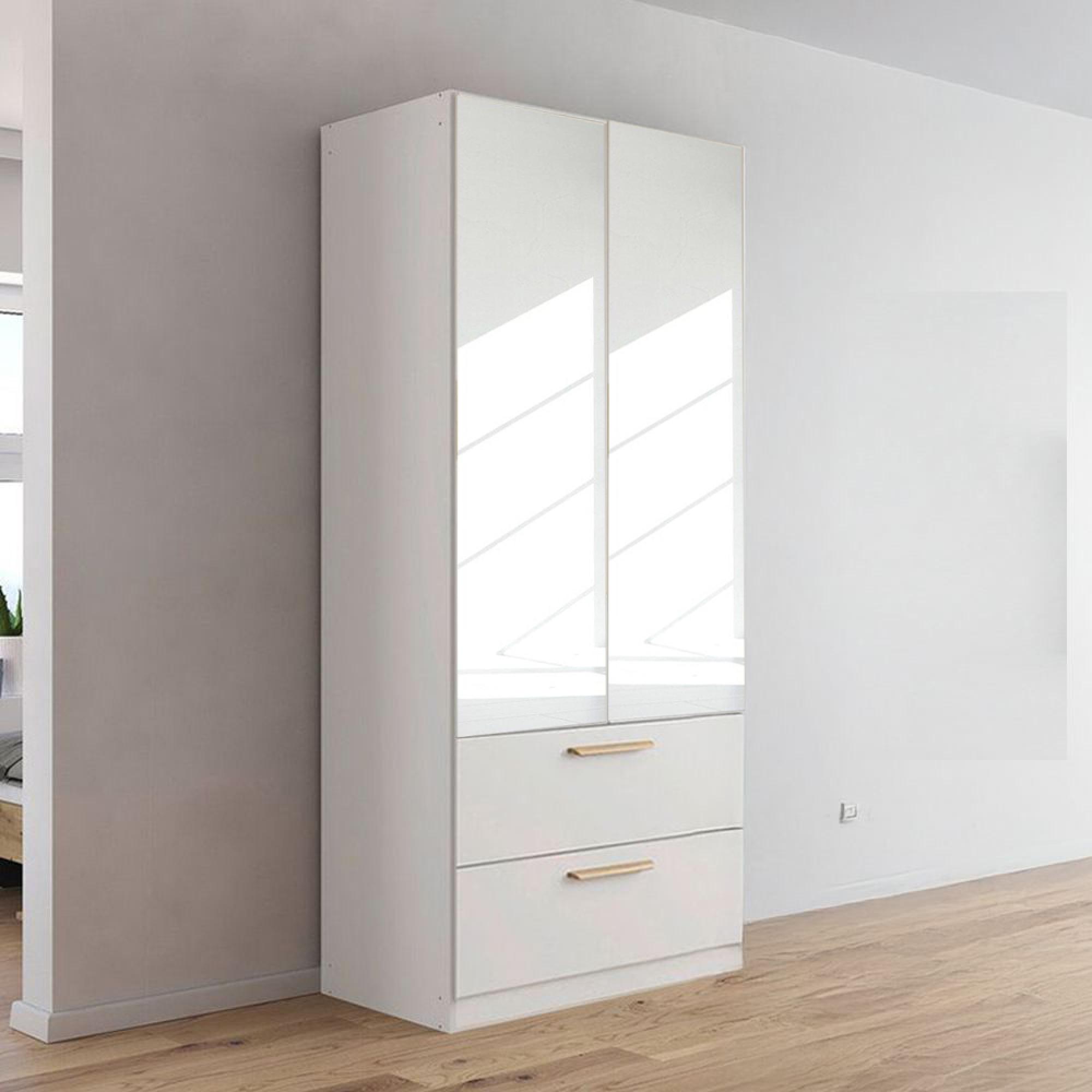 Rauch Skandi 91cm 2 Door Mirrored Wardrobe - Alpine White