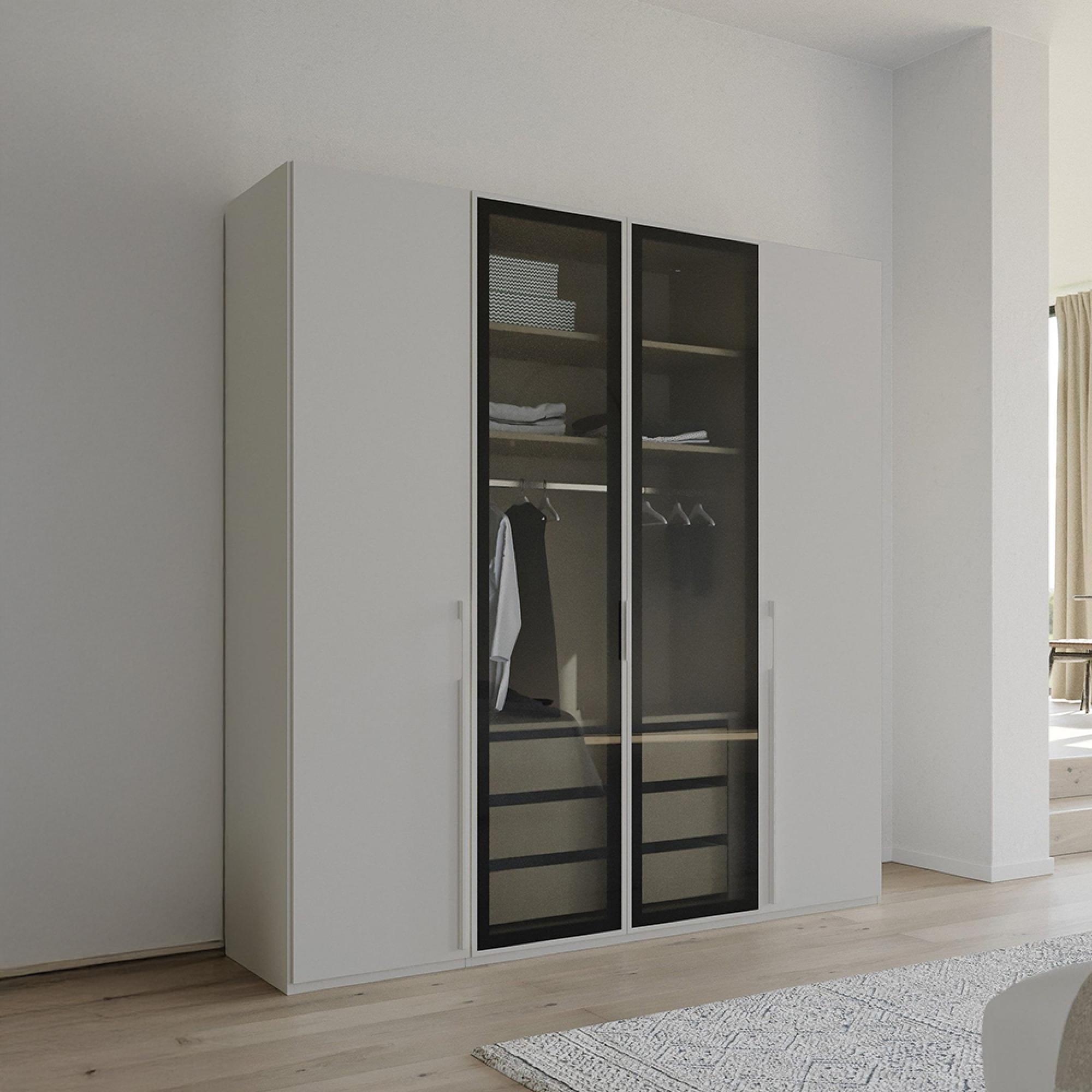 Rauch Skat Shine 201cm 4 Door Wardrobe - Silk Grey