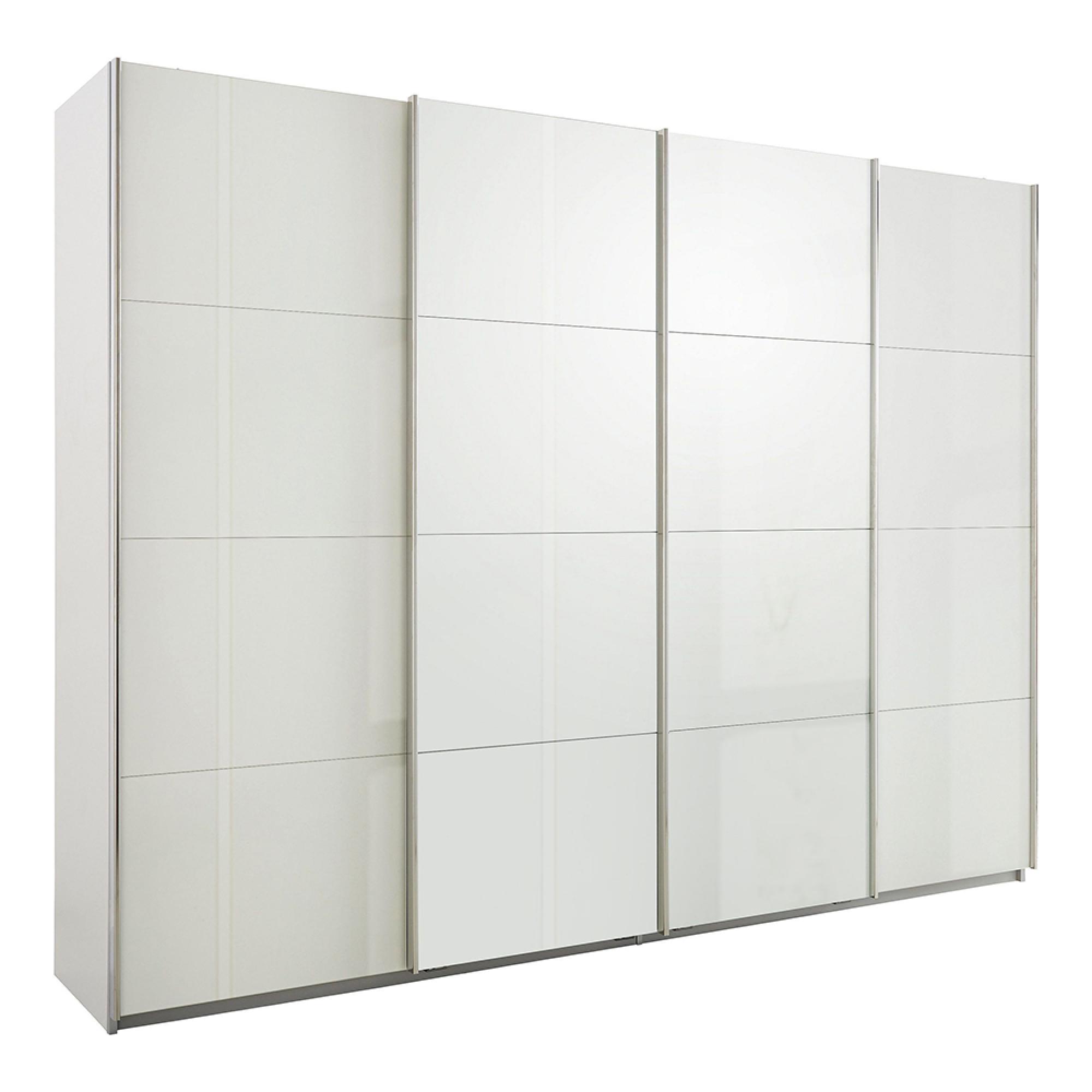 Rauch Syncrono 271cm 4 Door High Gloss Sliding Wardrobe - Alpine White and White