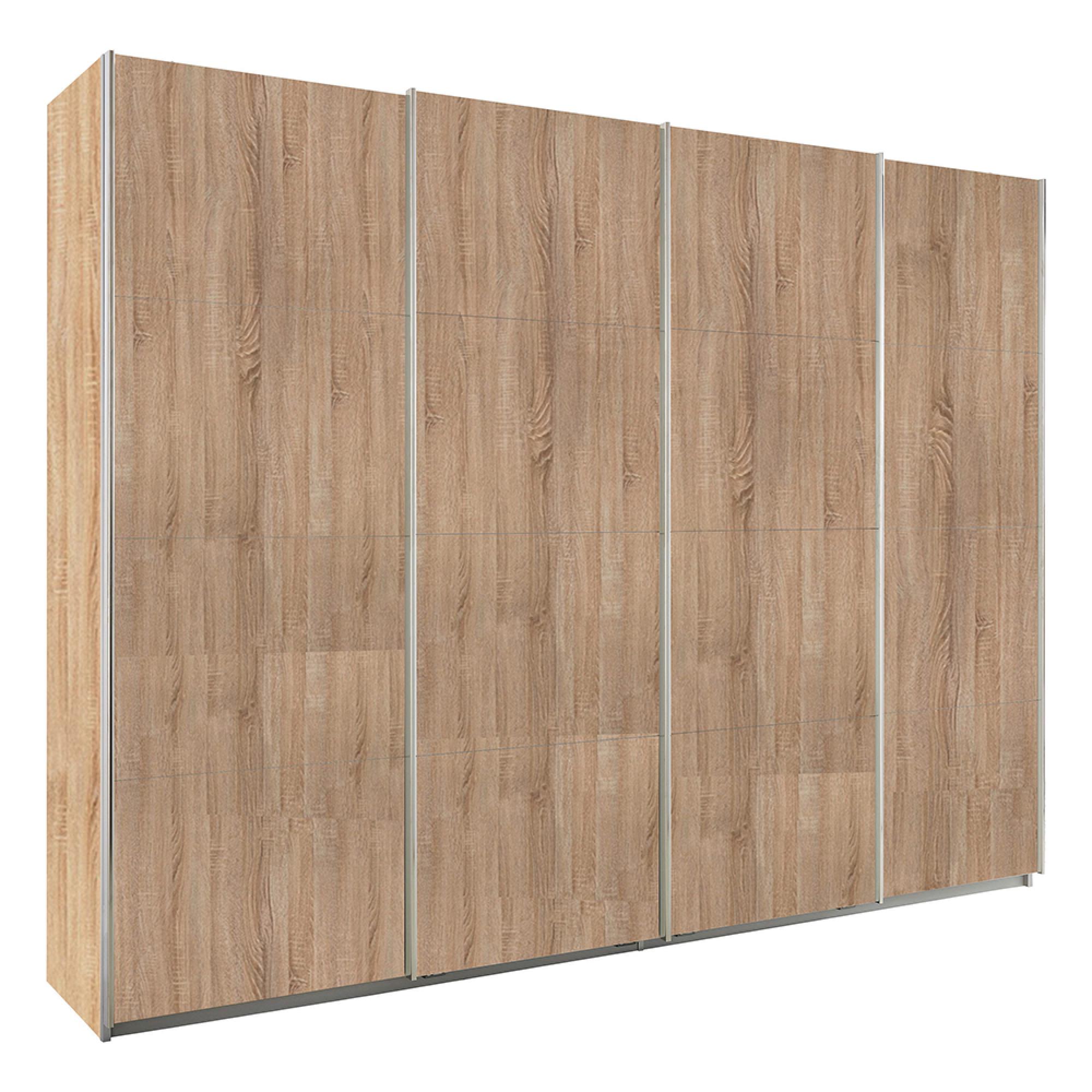 Rauch Syncrono 271cm 4 Door Sliding Wardrobe - Sonoma Oak