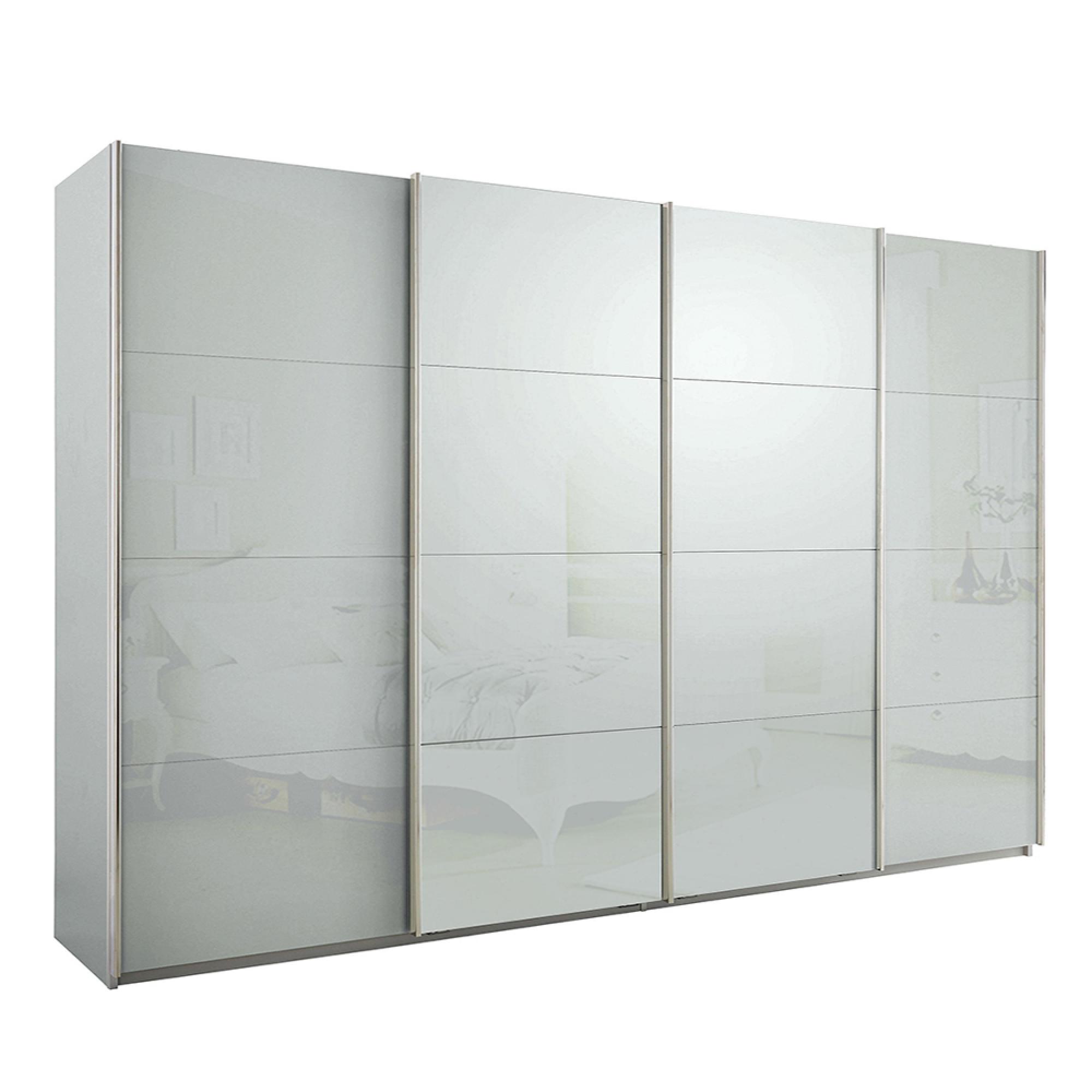 Rauch Syncrono 316cm 4 Door Glass Sliding Wardrobe - Silk Grey and Silk Grey