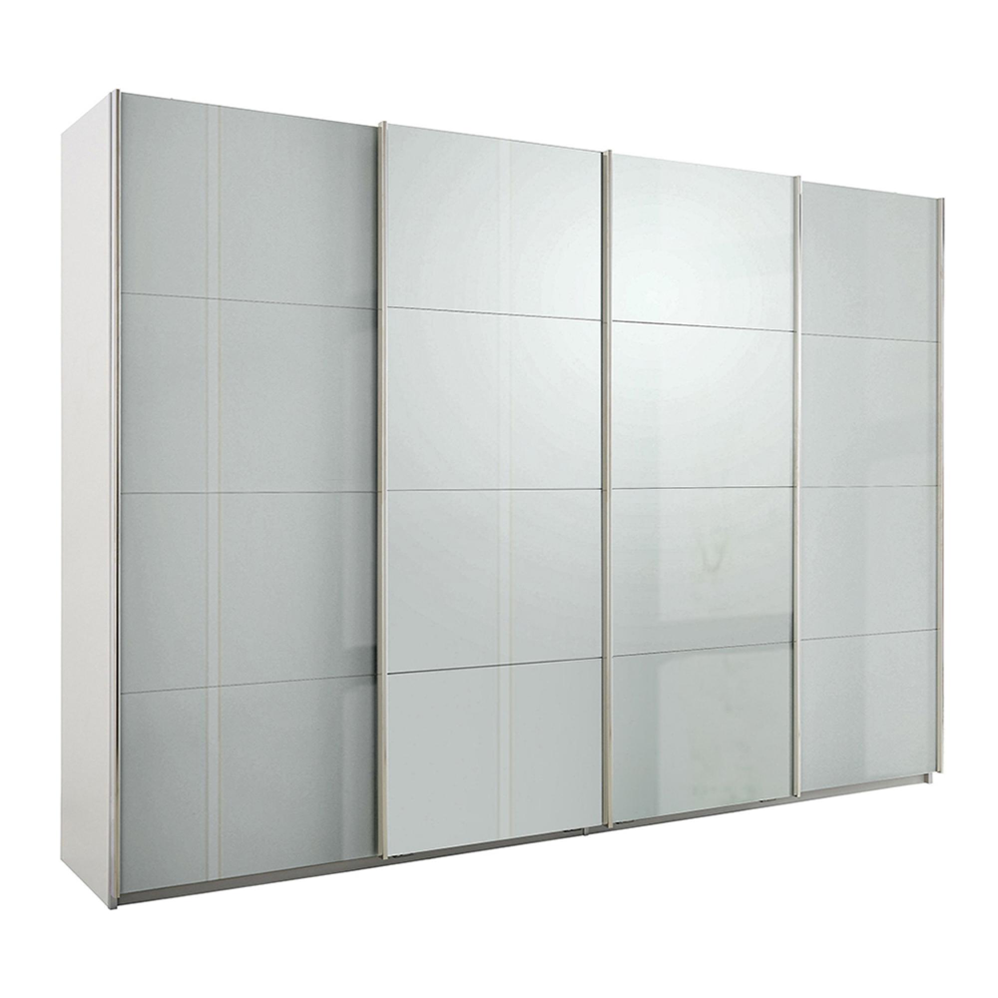 Rauch Syncrono 316cm 4 Door High Gloss Sliding Wardrobe - Alpine White and Grey