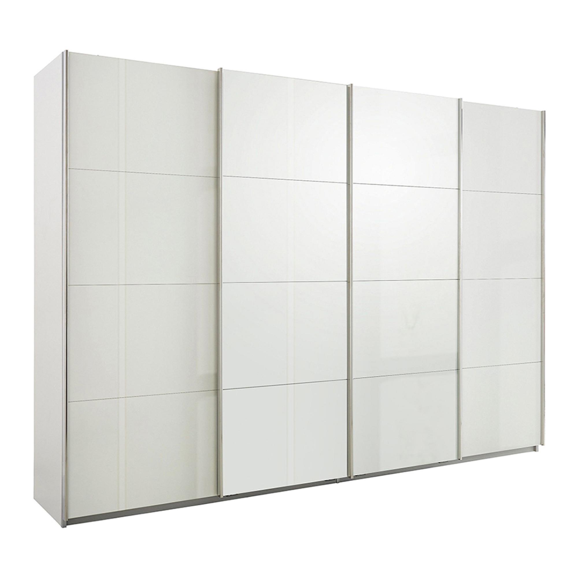 Rauch Syncrono 316cm 4 Door High Gloss Sliding Wardrobe - Alpine White and White