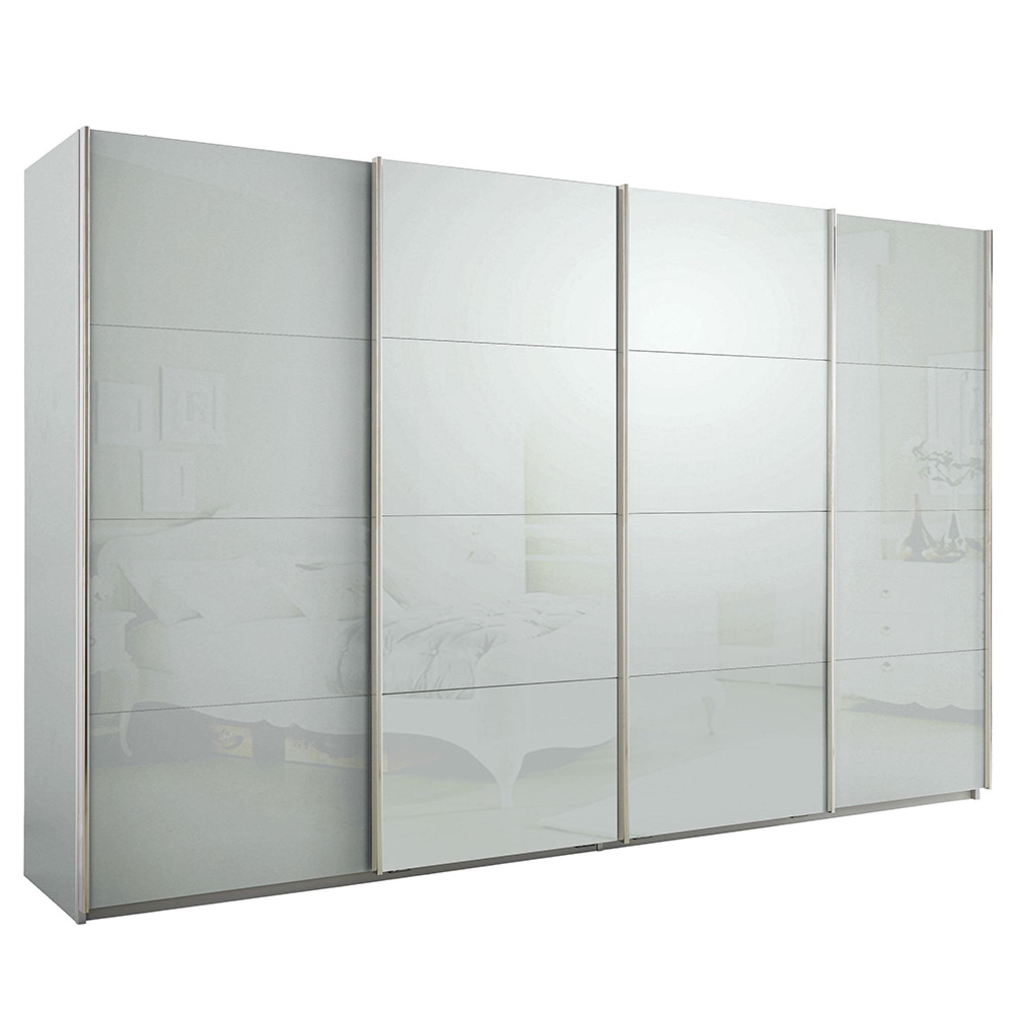 Rauch Syncrono 361cm 4 Door Glass Sliding Wardrobe - Silk Grey and Silk Grey