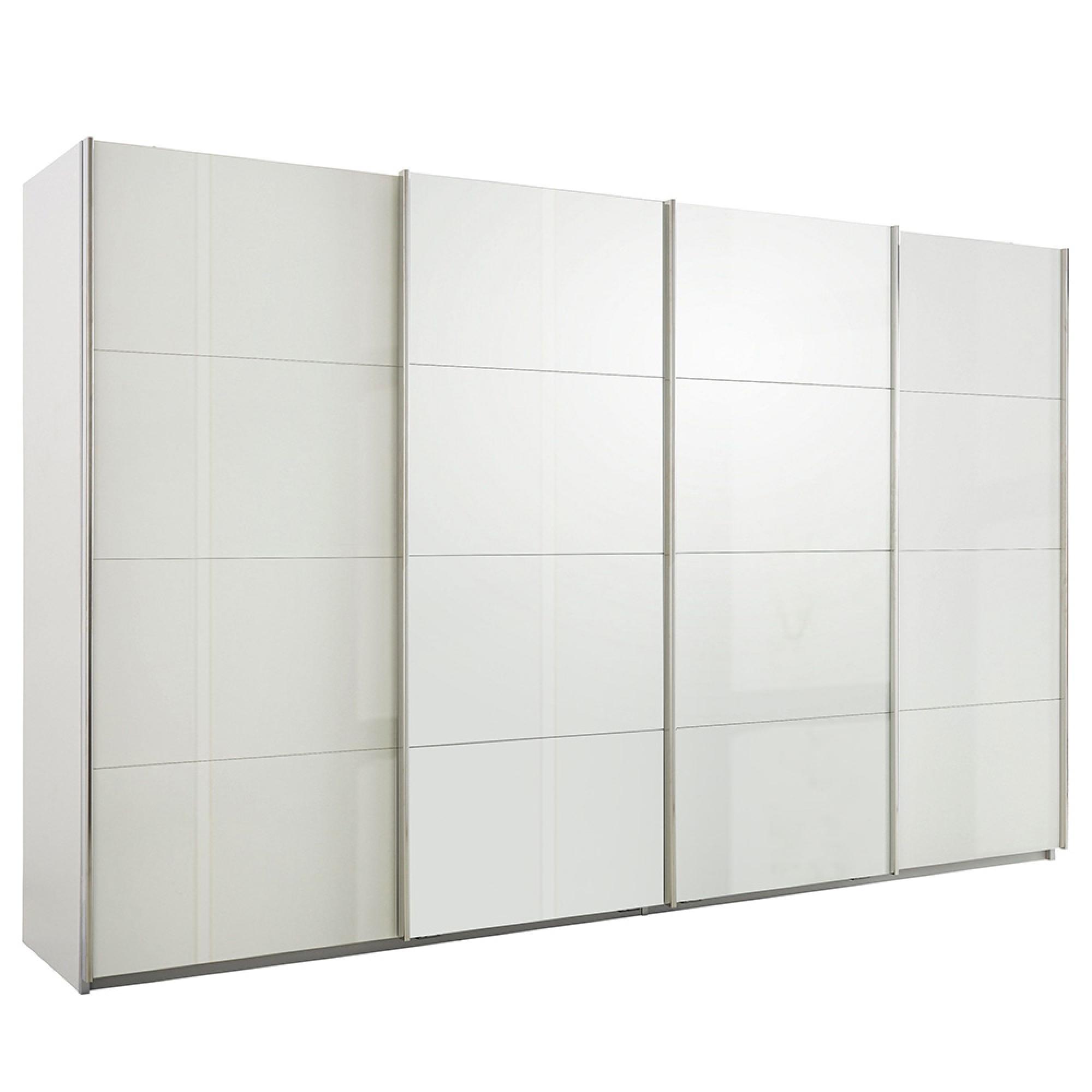 Rauch Syncrono 361cm 4 Door High Gloss Sliding Wardrobe - Alpine White and White