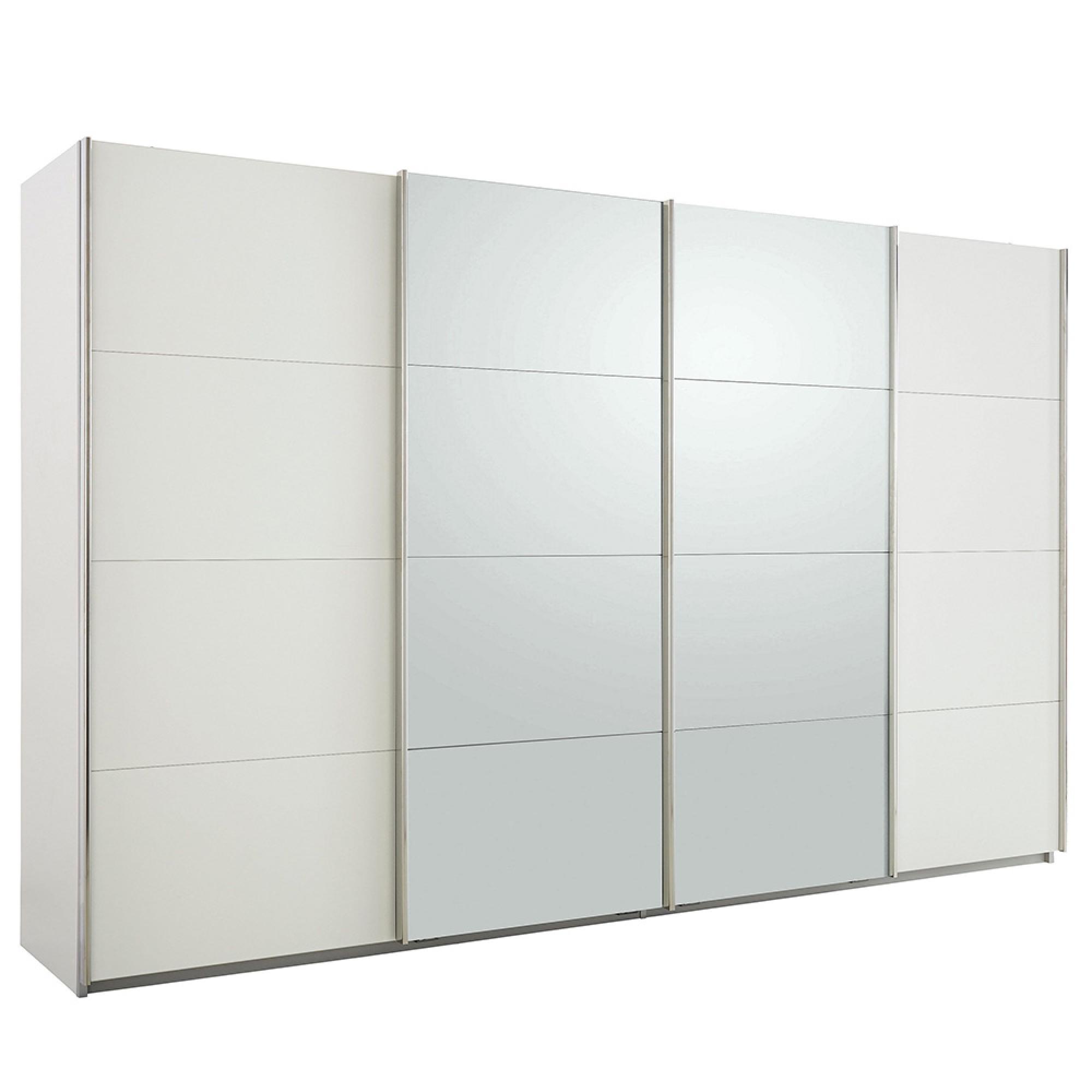 Rauch Syncrono 361cm 4 Door Sliding Wardrobe - Alpine White and Silk Grey