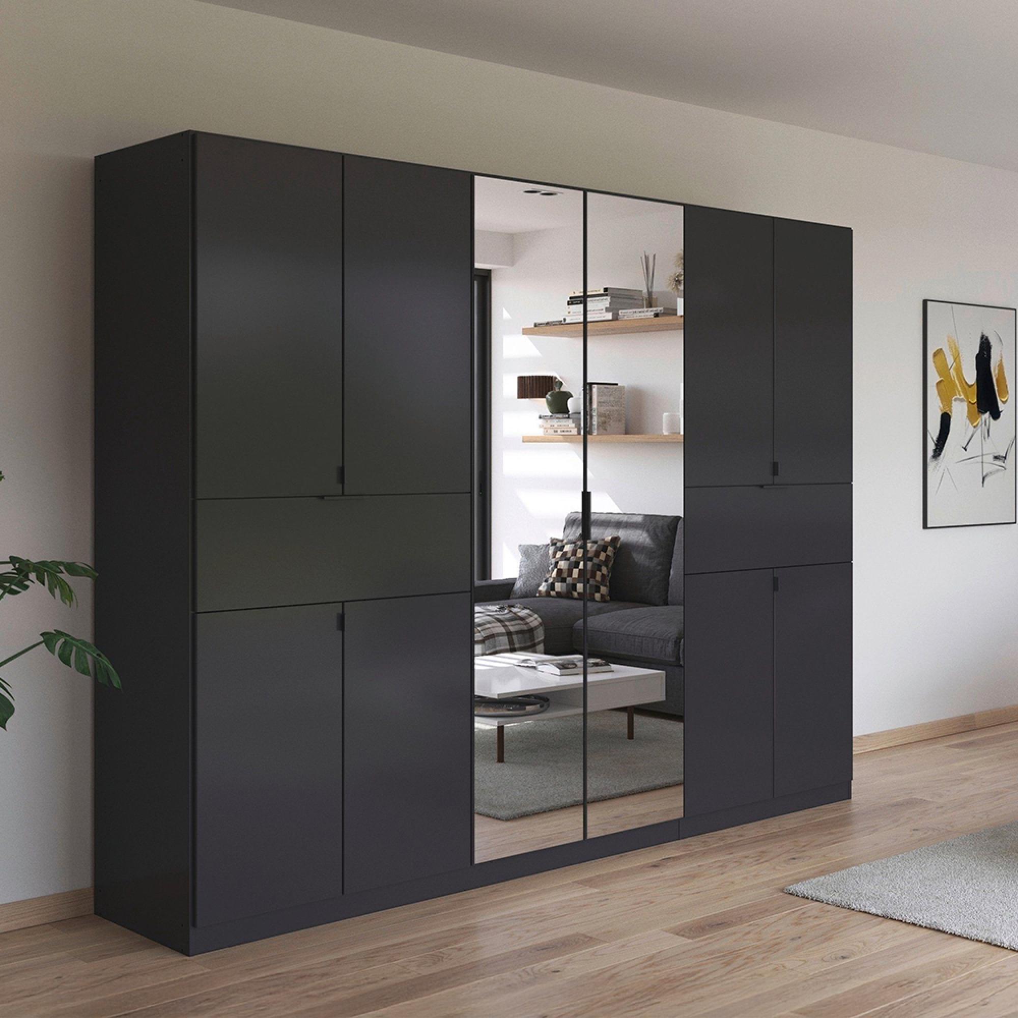 Rauch Ticao 271cm 10 Door Combi Wardrobe - Metallic Dark Grey
