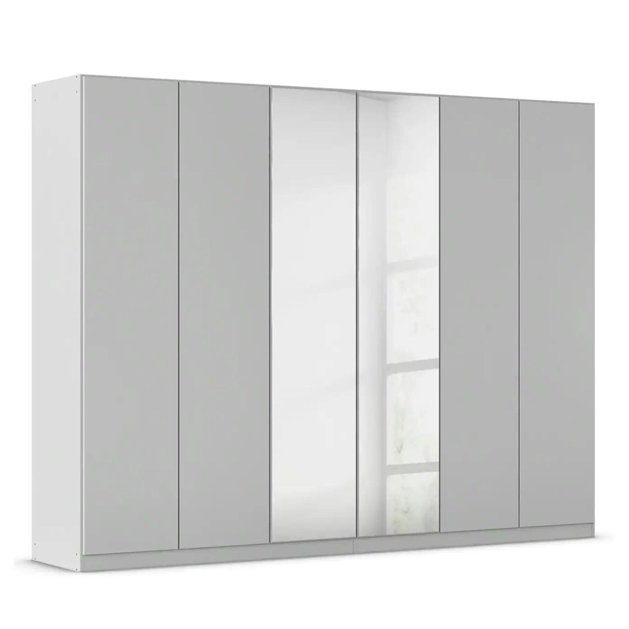 Rauch Wingview Lite 271cm 6 Door Wardrobe with Mirror - Silk Grey