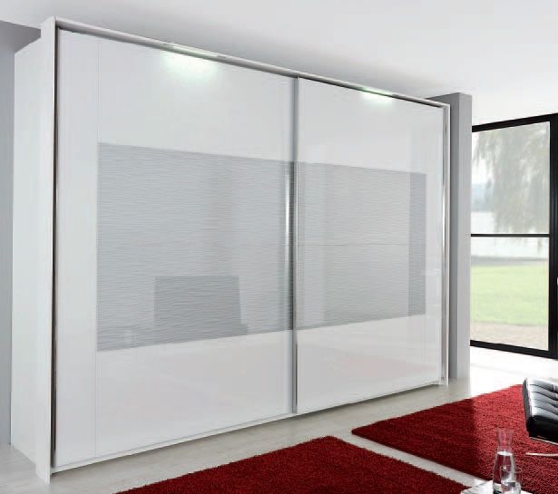 Rauch Xtend Sliding Wardrobe with Frame 2 Wave Glass - Variation Available
