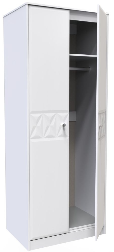San Jose Wardrobe - 2 Door - Plain - Tall - Matt White
