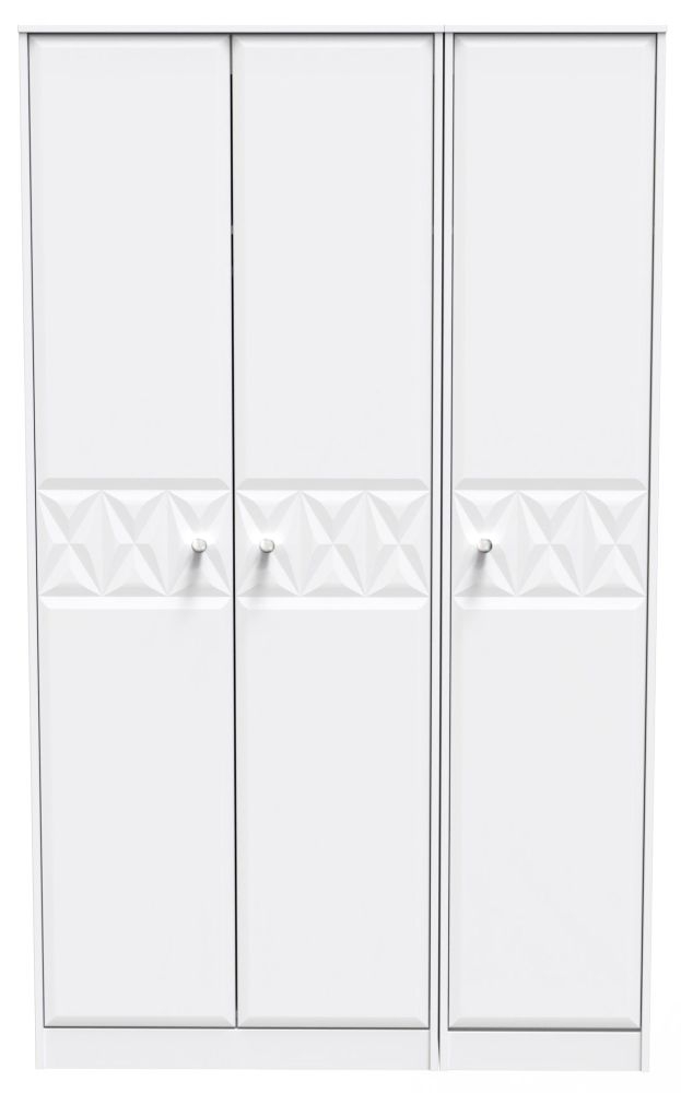 San Jose White 3 Door Tall Triple Wardrobe