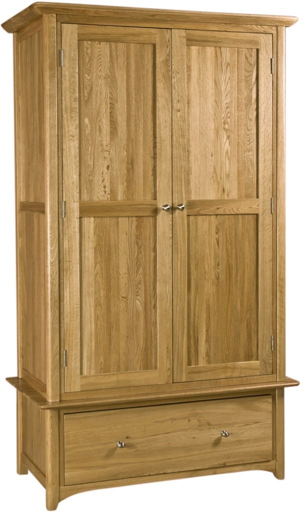 Shaker Oak 2 Door 1 Drawer Wardrobe