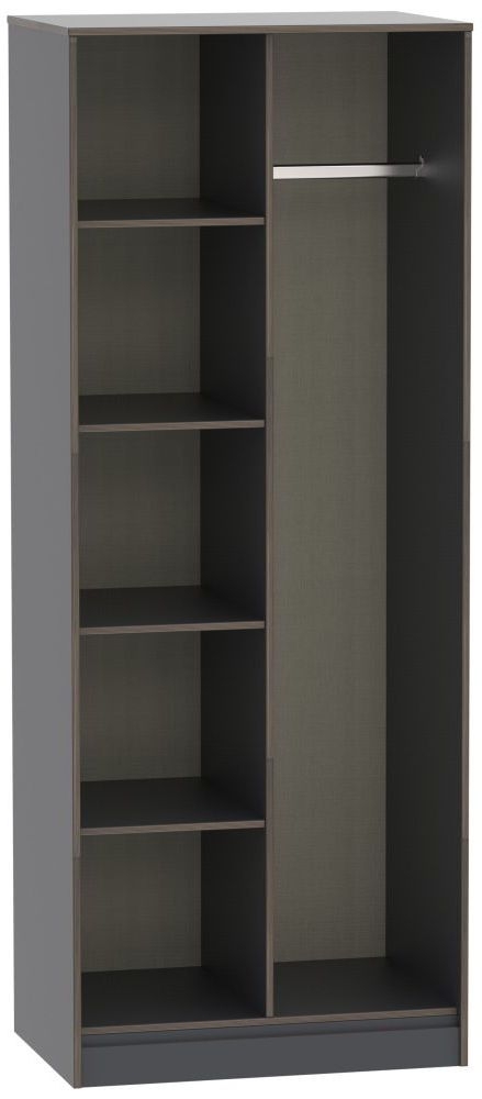 Shanghai Graphite Front Open Shelf Wardrobe