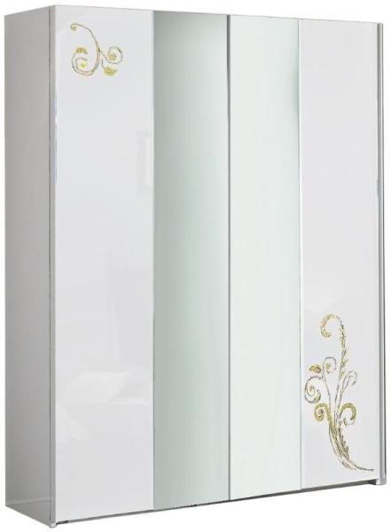 Sofia White Italian 2 Door Sliding Wardrobe with Mirrors
