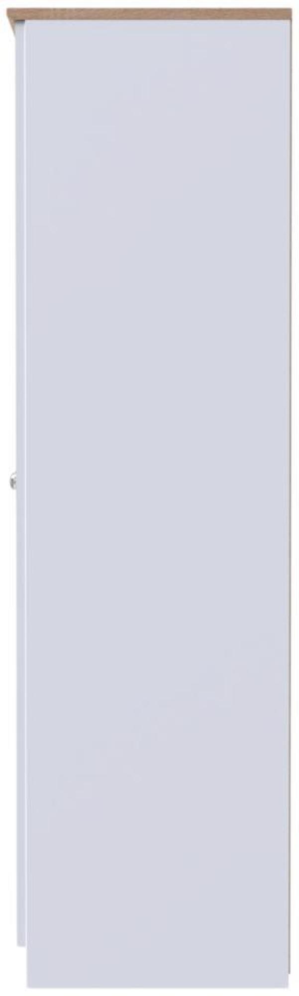 Sussex Wardrobe - 2 Door - Plain - Tall - White and Oak