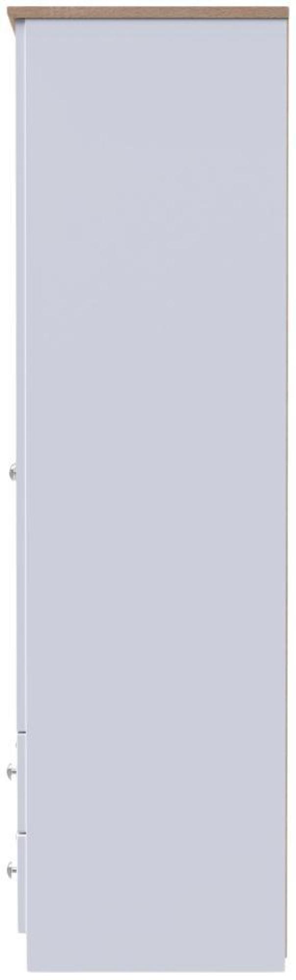 Sussex Wardrobe - 2 Door - 2 Drawer - Double - White and Oak