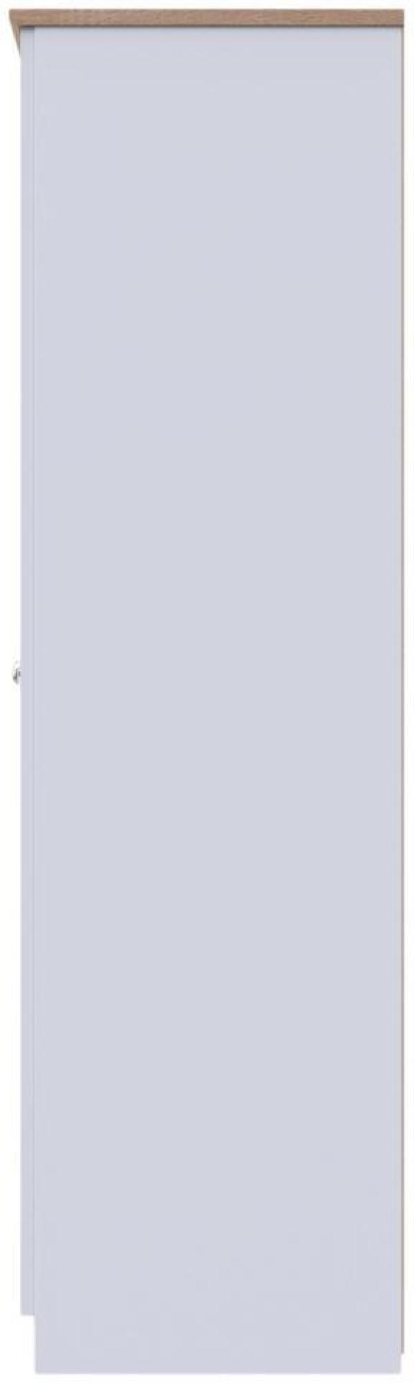 Sussex Wardrobe - 3 Door - Tall - 1 Mirror - Triple - White and Oak