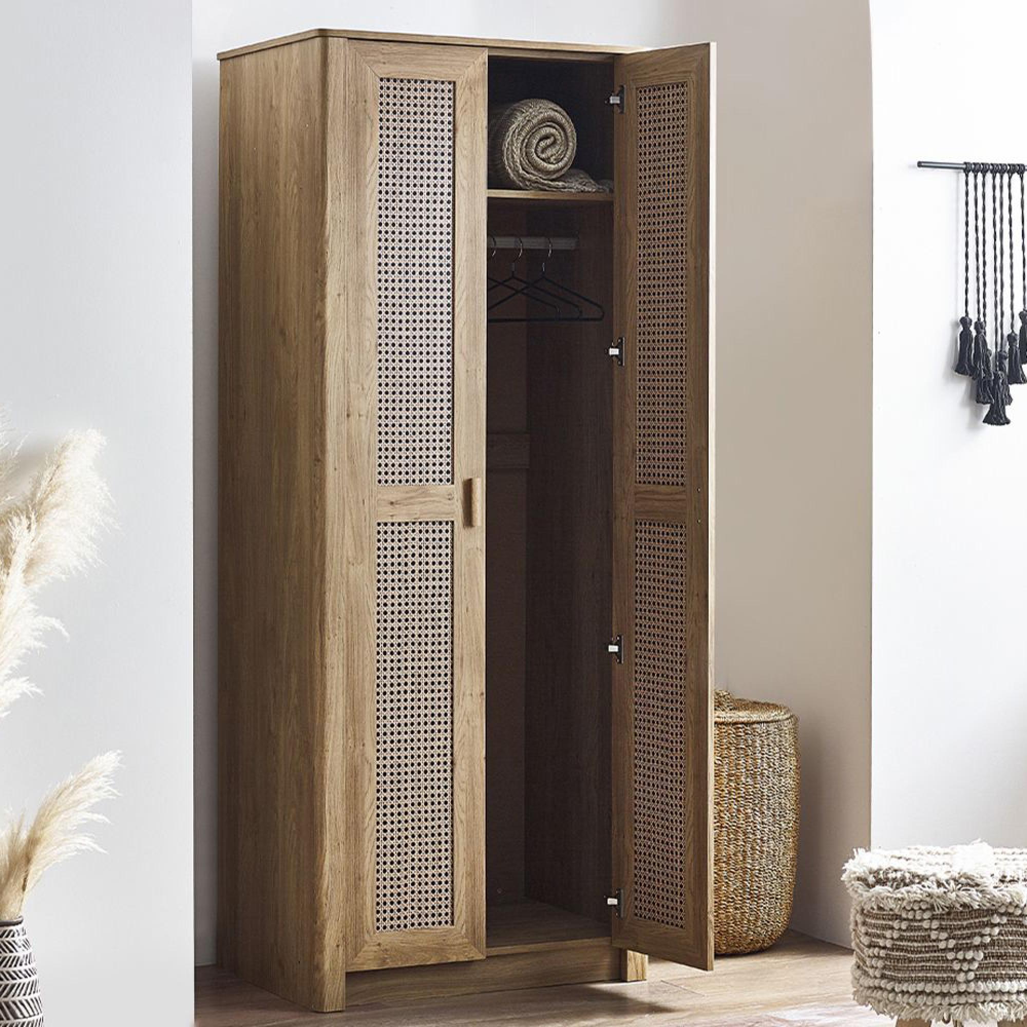Sydney Wardrobe - 2 Door - Faux Rattan