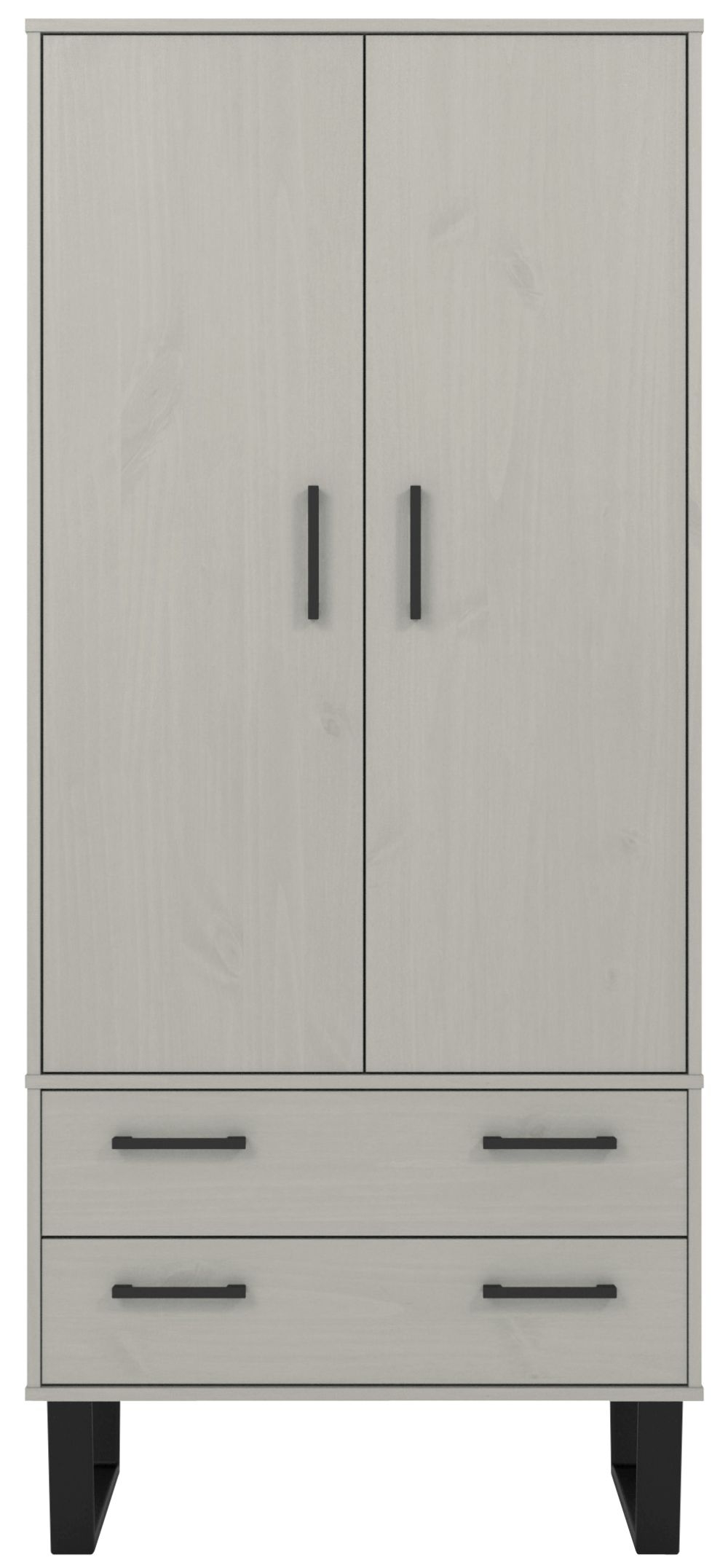 Texas Wardrobe - 2 Door - 2 Drawer - Grey