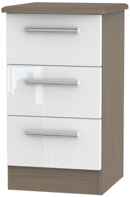 White High Gloss Front and Toronto Walnut Base Unit