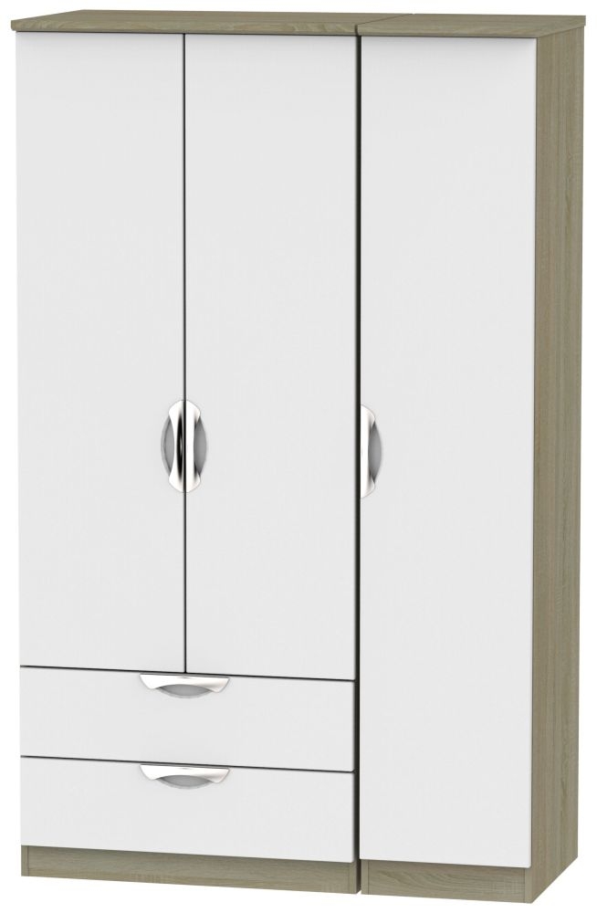 Camden 3 Door 2 Left Drawer Wardrobe - Grey and Darkolino