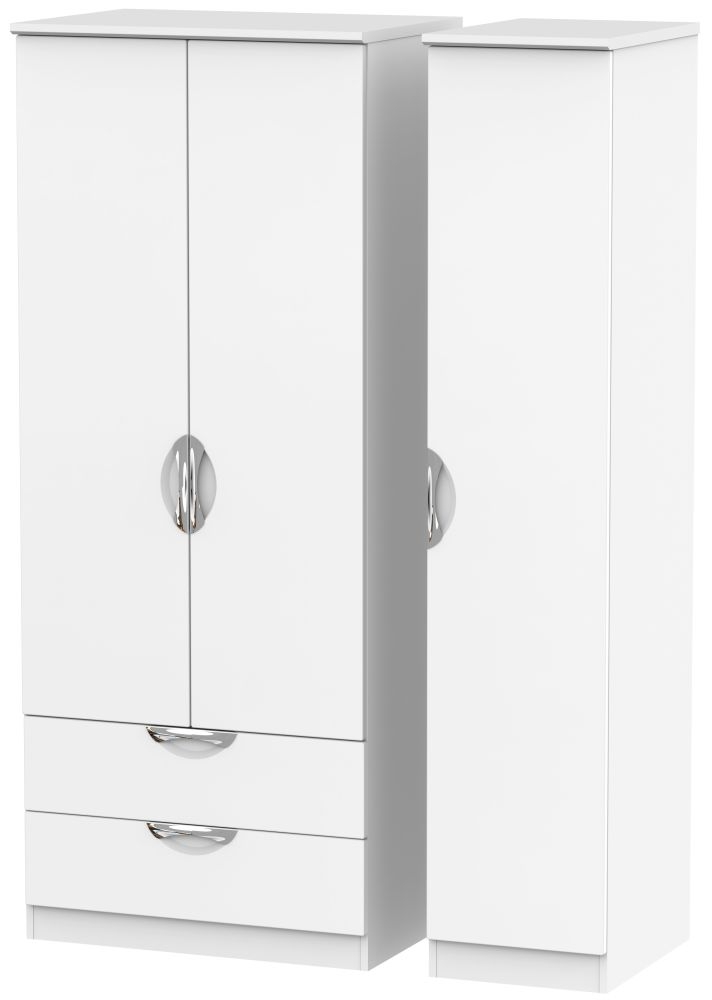 Camden 3 Door 2 Left Drawer Wardrobe - White Matt