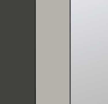 Graphite Carcase with High Polish Soft Grey Front and Mirror Application A058A