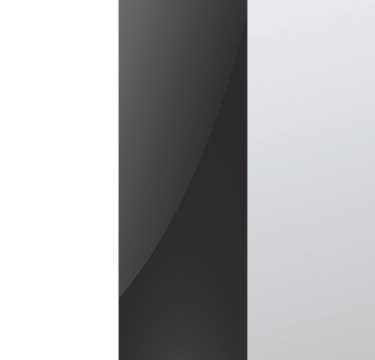 Alpine White Carcase with Glass Basalt and Mirror Application Front AS12A