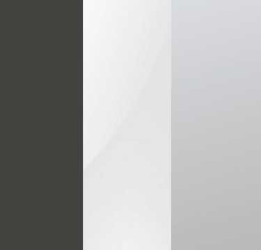 Graphite Carcase with Glass White and Mirror Application Front AS02C