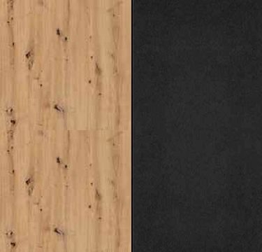 Artisan Oak Carcase and High Polish Effect Grey with Carcase Color Handle Strips AD953