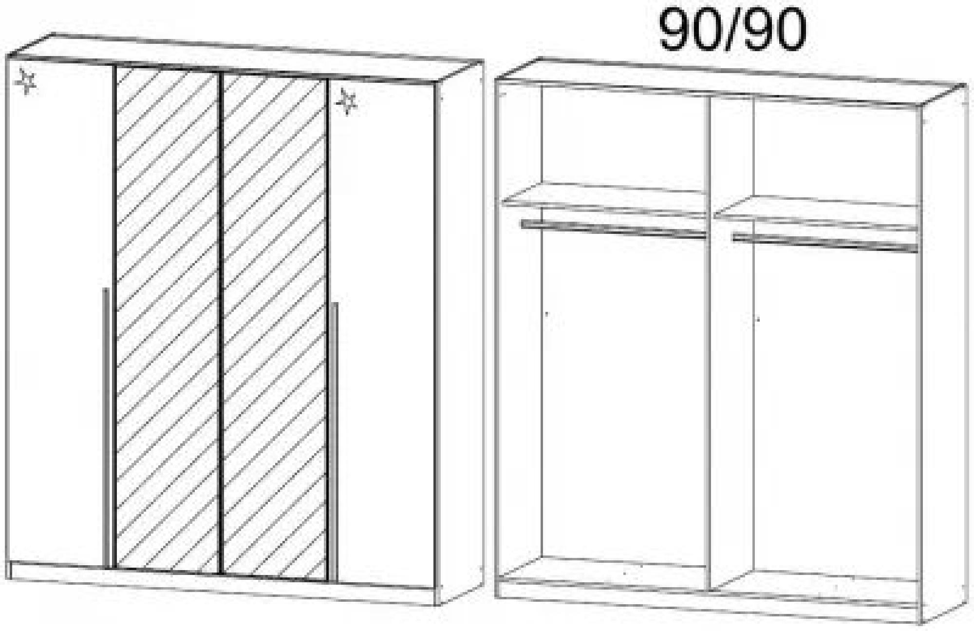 59R1 : 4 Door Wardrobe with 2 High Polish Door and 2 Mirror Door