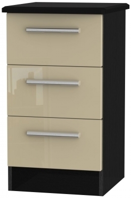 Mushroom High Gloss Front and Black Base Unit