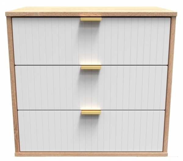 White Matt Front and Bardolino Oak Base Unit