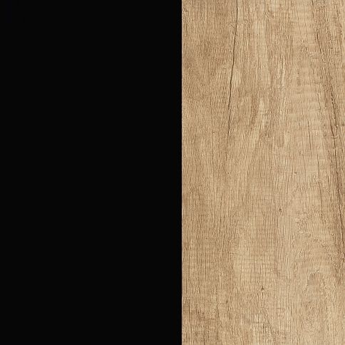 Deep Black Front with Nebraska Oak Base