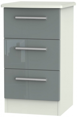 Grey High Gloss Front and Kaschmir Matt Base Unit