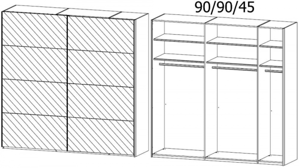 55T8 : 2 Mirror Door Sliding Wardrobe