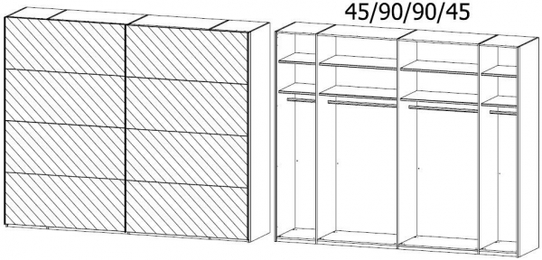 56KL : 2 Glass Door Sliding Wardrobe