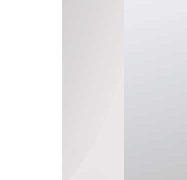 Alpine White Carcase with Crystal White Glass and Mirror Front A224B