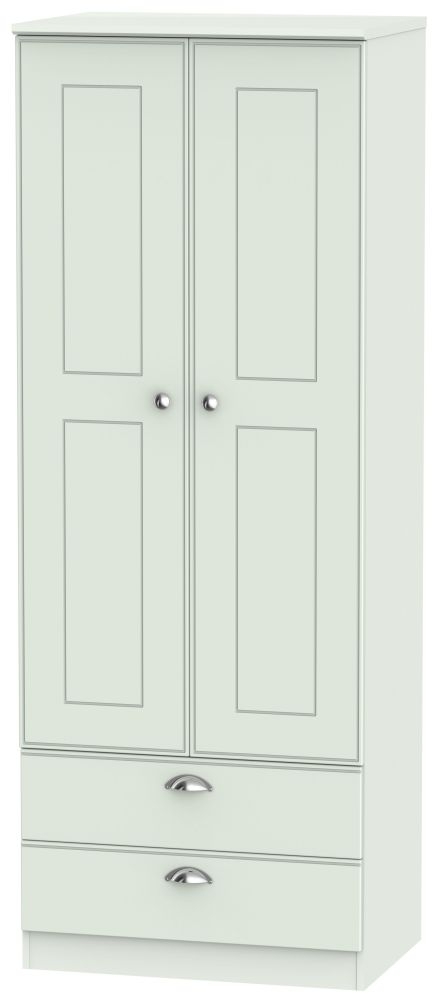 Victoria Grey 2 Door 2 Drawer Tall Wardrobe