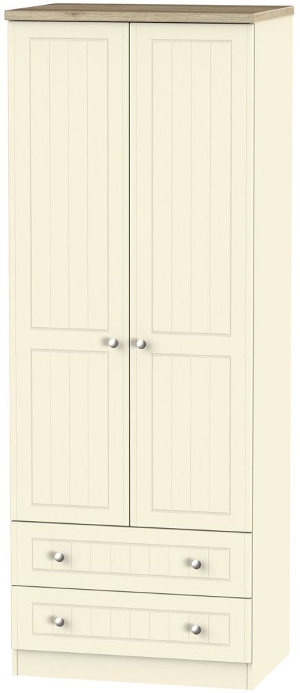 Vienna Cream 2 Door 2 Drawer Tall Wardrobe