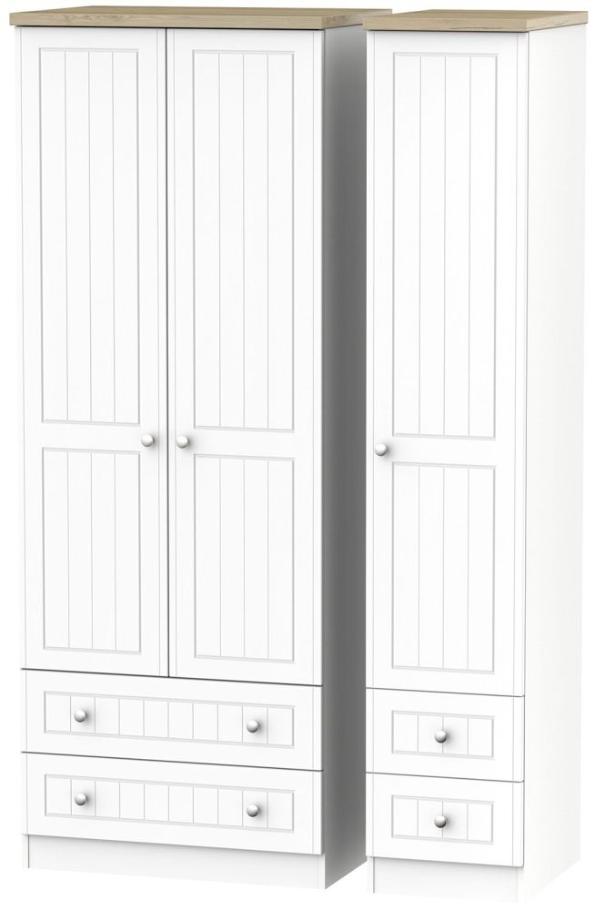 Vienna Wardrobe - 3 Door - 4 Drawers - Tall - Triple - Porcelain